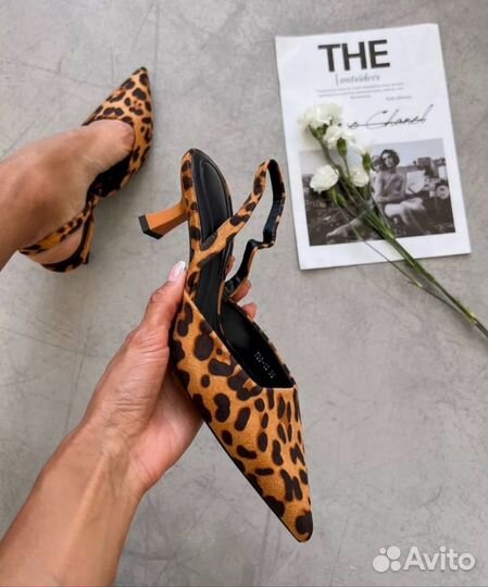 Туфли мюли леопард