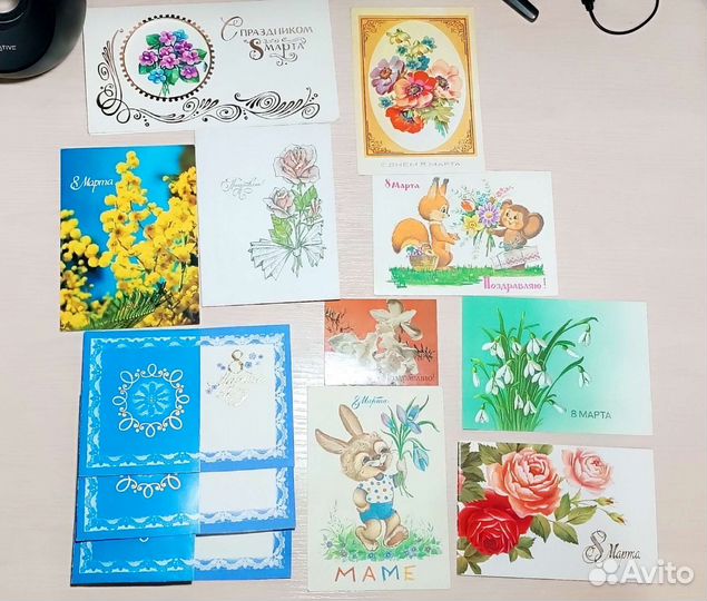 Открытки СССР к 8 марта не заполненные