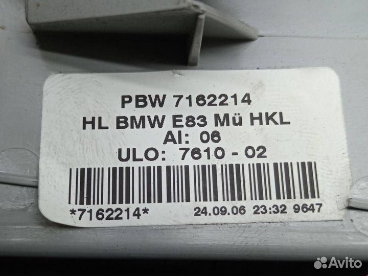 Фонарь крышки багажника правый BMW X3 E83 2006