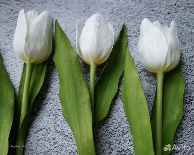 Белый тюльпан из фоамирана
