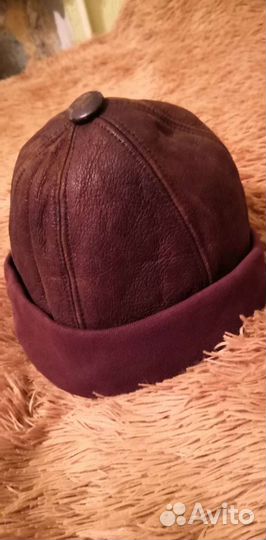 Шапка мужская натуральная кожа дубленка