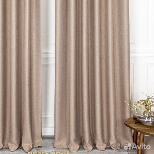 Шторы рогожка Орфей нюд новые на окна пошив