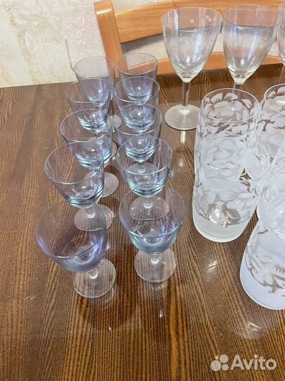 Фужеры, рюмки, бокалы хрусталь и стекло