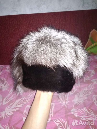Шапка песцовая-норковая