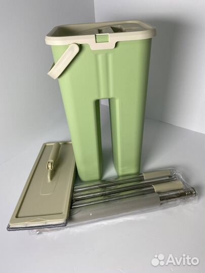 Швабра с отжимом и двухкамерным ведром новая