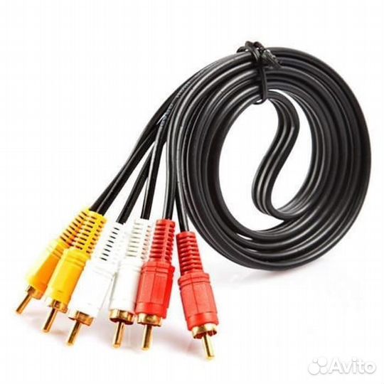 Аудио видео кабель 3 RCA- 3 RCA 1.8 метра