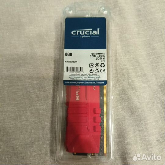Оперативная память Crucial Ballistix DDR4 8GB