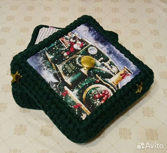 Корзинка из трикотажной пряжи