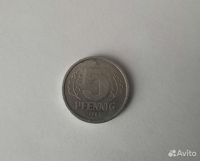 Монета 5 pfennig