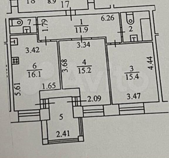 2-к. квартира, 68,7 м², 2/5 эт.