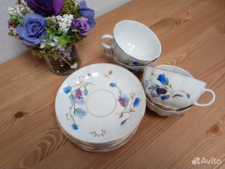 Фарфоровая посуда СССР сервиз чайный лфз