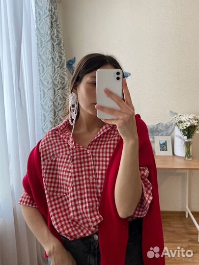 Рубашка в клетку Hugo Boss, хлопок