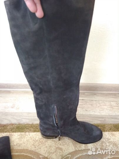 Сапоги зимние натур.замша 38 размер