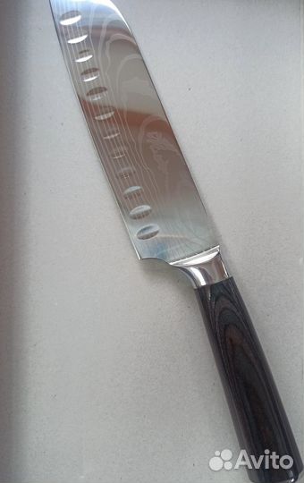 Нож кухонный Santoku, лезвие 18 см, рукоятка pakka