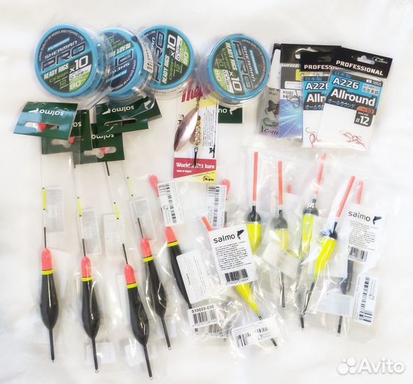 Поплавки Salmo, поводки, крючки