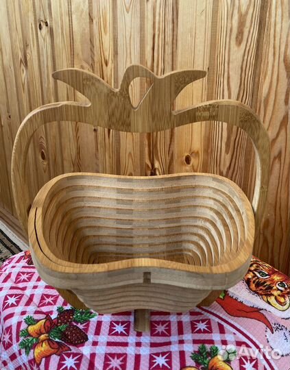 Ваза для фруктов деревянная складная