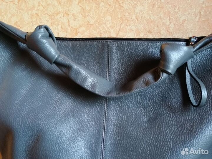 Сумка натуральная кожа, цвет серый