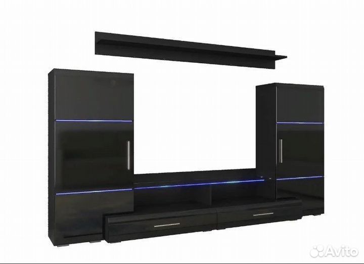 Стенка домино черный глянец