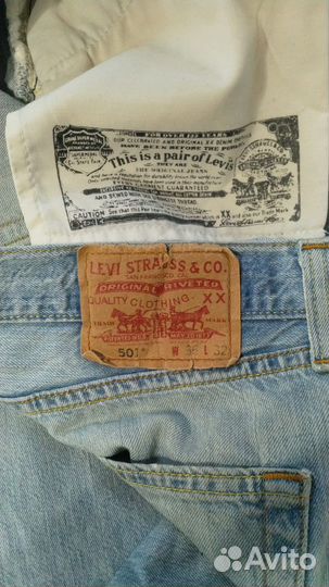 Мужские джинсы levis 501 w34l30