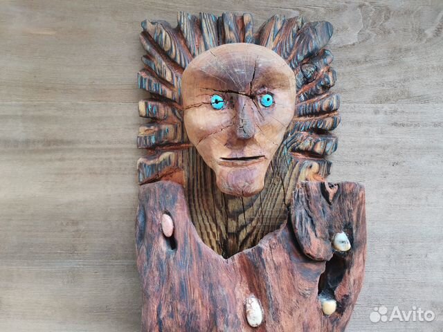 Лесной дух-помощник. Панно из дерева