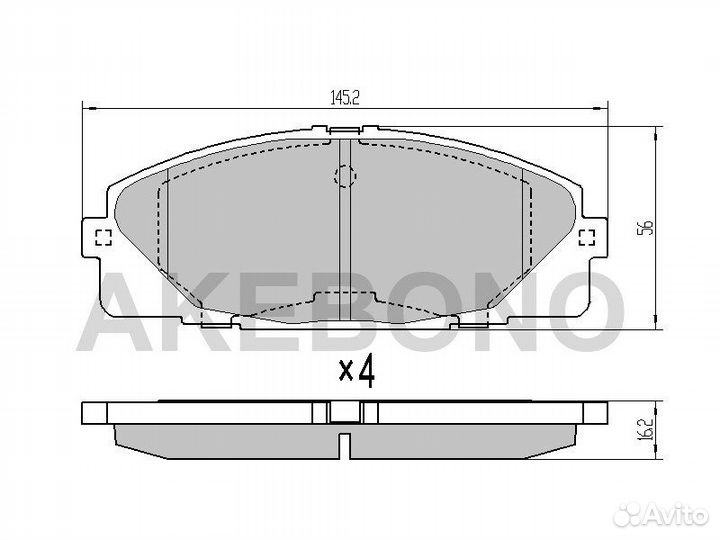 Колодки тормозные перед toyota hiace/regiusace 04
