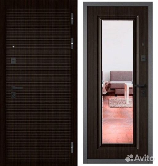 Дверь входная в квартиру с зеркалом