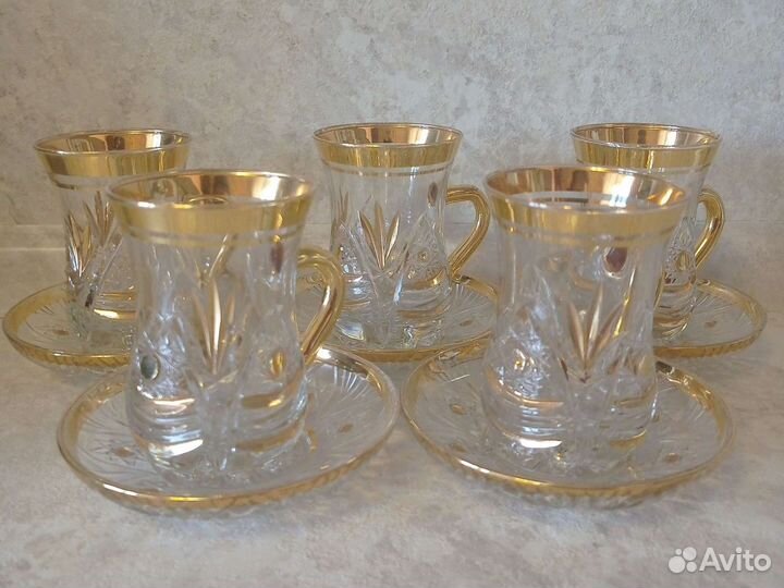 Турецкий стеклянный чайный сервиз