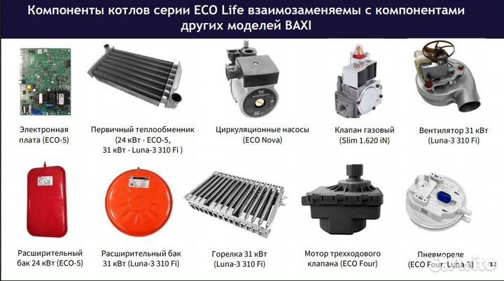 Котел газовый Baxi ECO life 1.24F (одноконтурный)