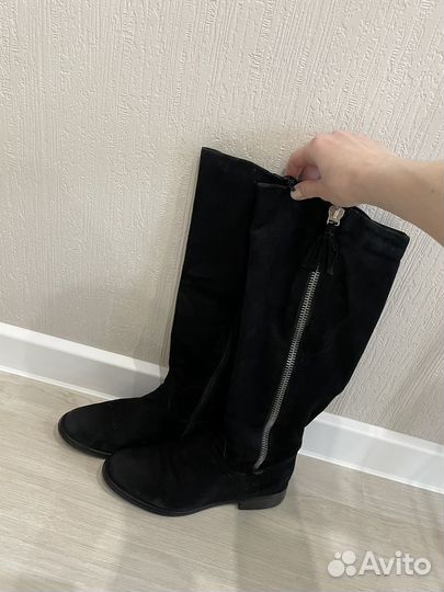 Сапоги осенние женские натуральная замша freeflex