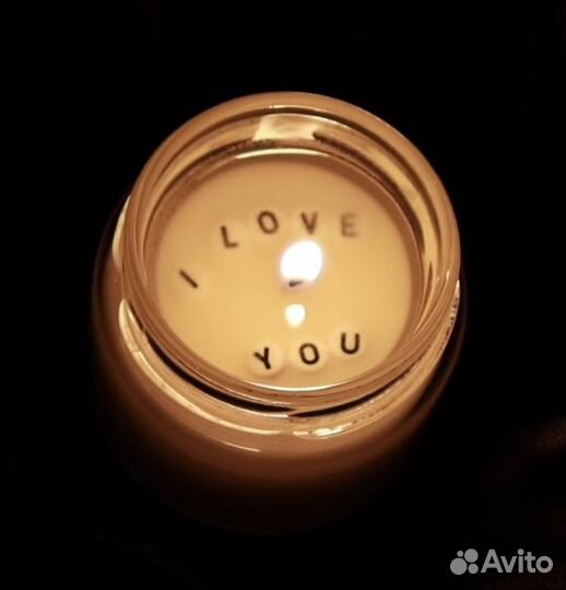 Свеча с посланием I love YOU