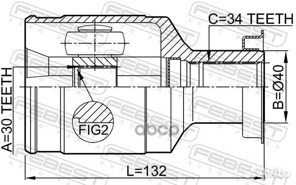 Шрус внутренний 30X40X34 chrysler 300C 2004- 20
