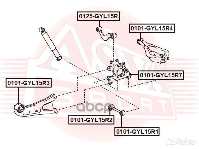Сайлентблок заднего рычага 0101-GYL15R4 asva