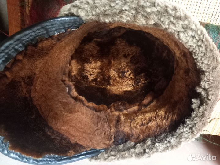 Шарф мохер и кепи дубленка