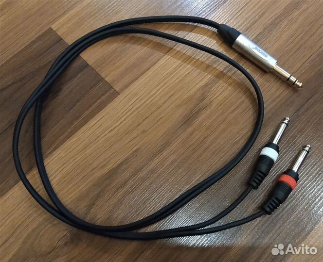 Кабель акустический jack 6.3 TRS - 2x jack 6.3 TS