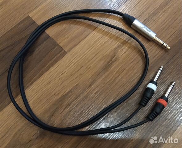 Кабель акустический jack 6.3 TRS - 2x jack 6.3 TS