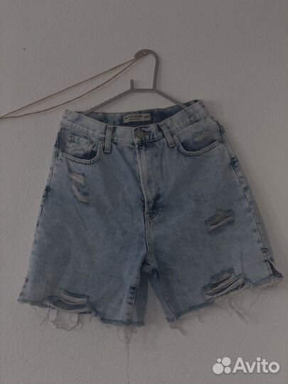 Шорты джинсовые голубые рваные