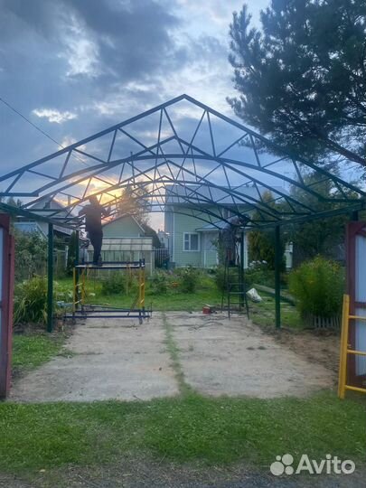 Навесы из поликарбоната для парковки