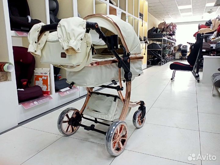 Коляска трансформер Luxmom 608 3 в 1 Бежевый