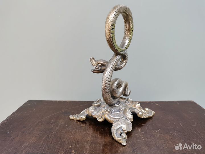 Подчасник часы бронза 19 век змея Царская Россия