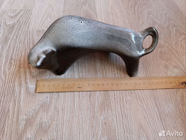 Статуэтка СССР бык большой керамика 26 см