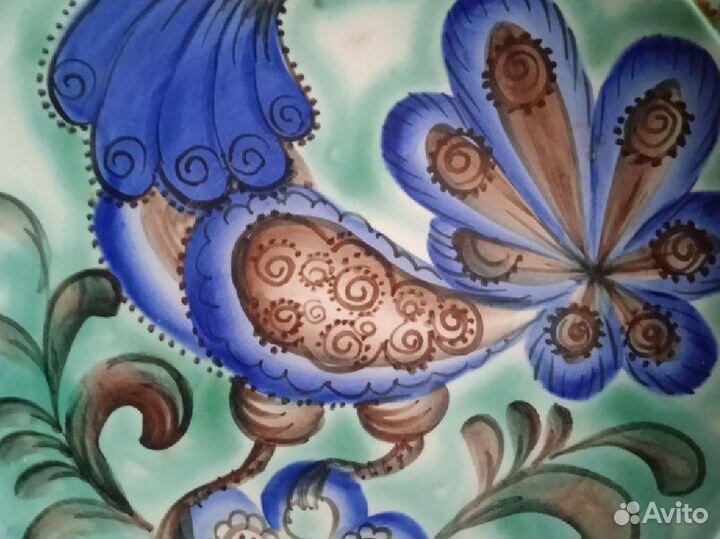 Настенная тарелка, Птица голубая''ссср, винтаж