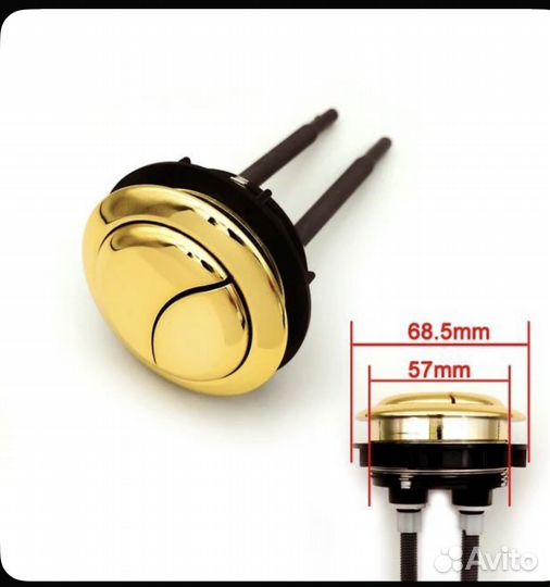 Кнопка для бачка унитаза золото