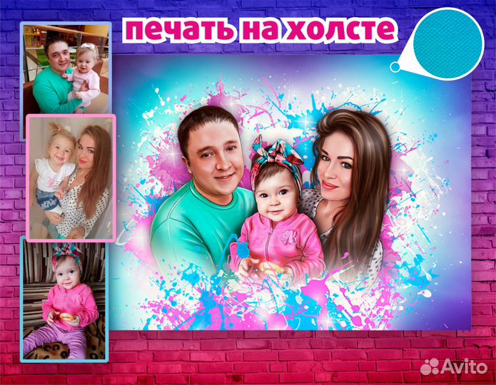 Портрет на холсте по фото