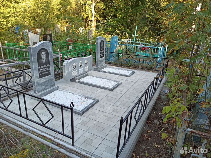 Памятники, укладка плитки, ограды