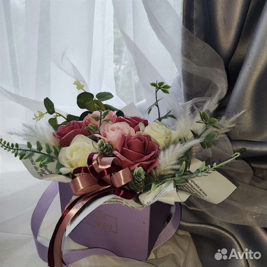 Букет из мыльных роз