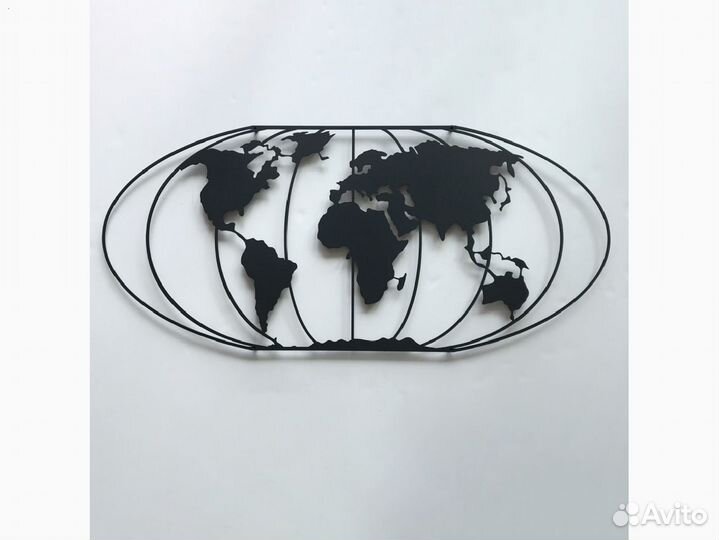Карта мира из металла
