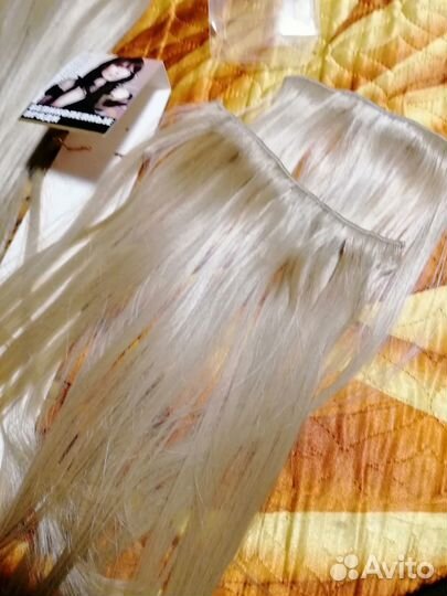 Волосы на заколках русые 11 прядей