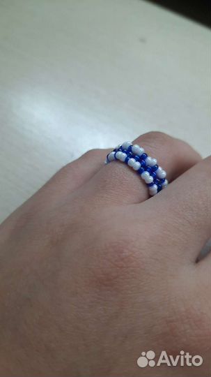 Кольцо спералька из бисера