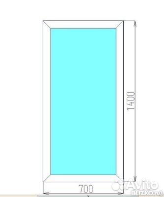 Окно пвх 700*1400 глухое
