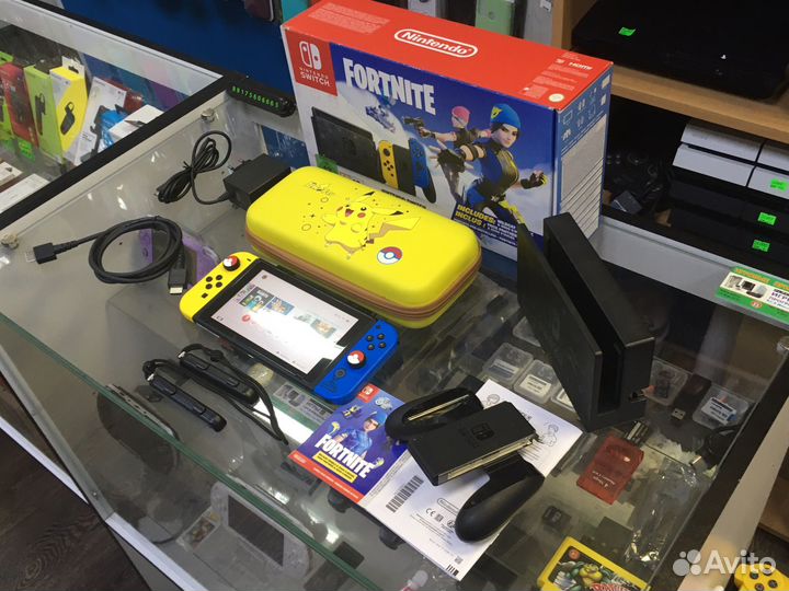 Nintendo Switch V2 Чип+Чехол+35 игр